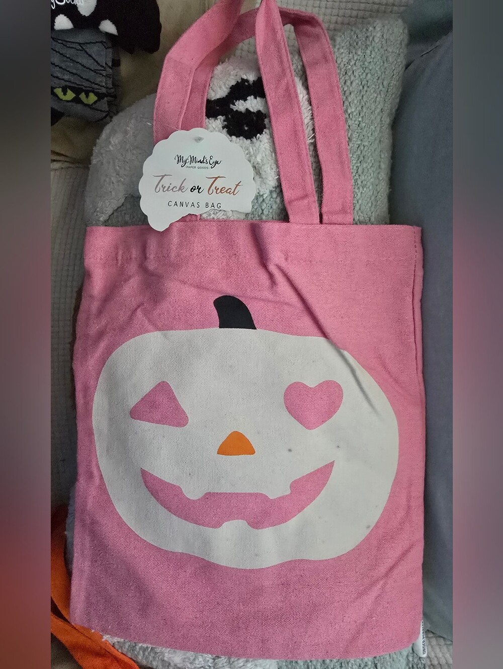 Pink Canvas Pumpkin Tote Bag My Mind's Eye